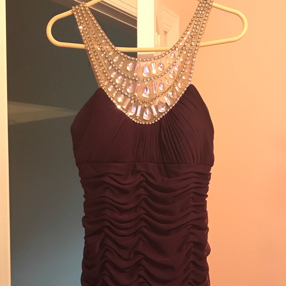 Burgundy Cocktail dress.